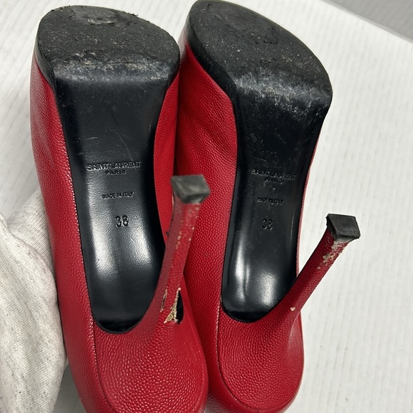 Saint Laurent red platform pumps - Picture 6 of 8